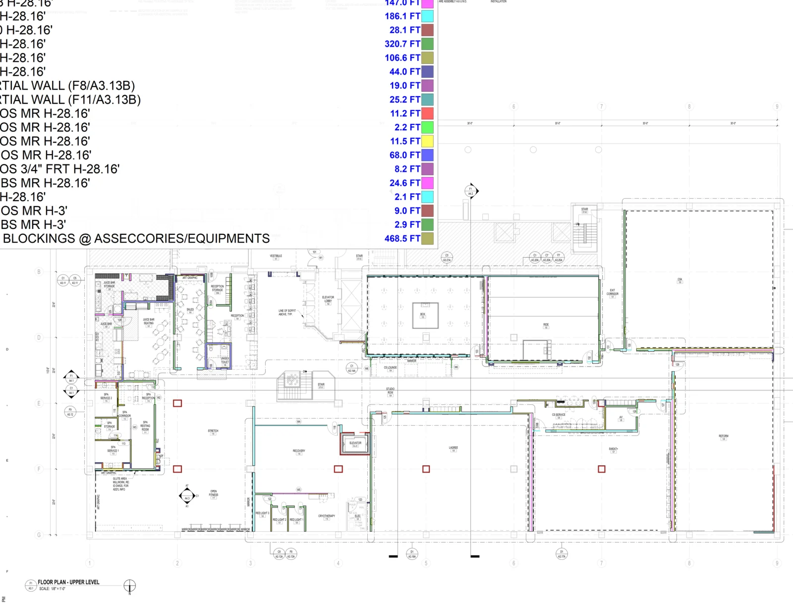 Partition plan excerpt from the published estimating sample library